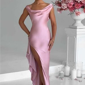 Chic Asymmetrical Pink Dress
